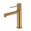 Grifo lavabo monomando Line oro cepillado de Imex